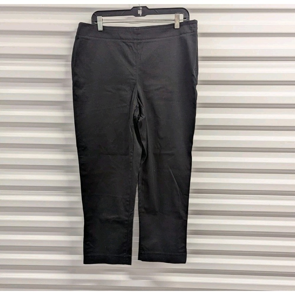 Quiet Luxury Talbots Heritage Black Stretch Ankle Pants Chic Minimalist
